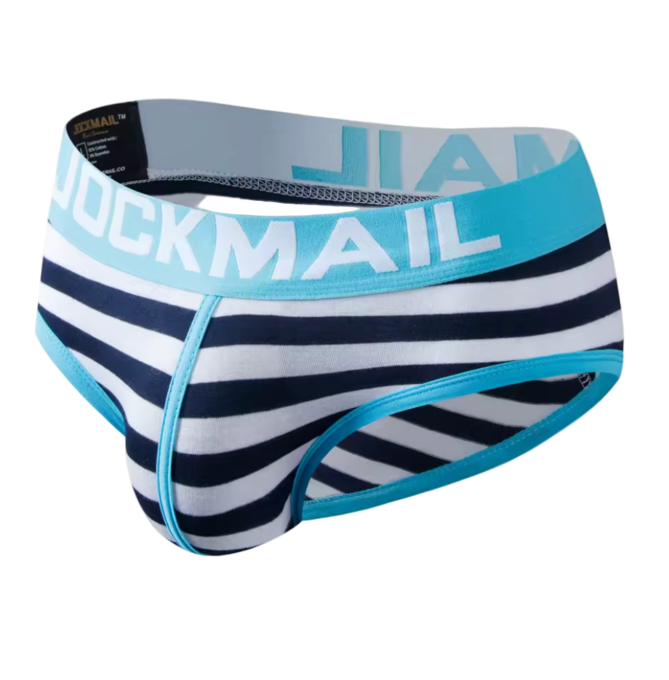 Jockmail Classic Briefs Blue/Black/White Stripes
