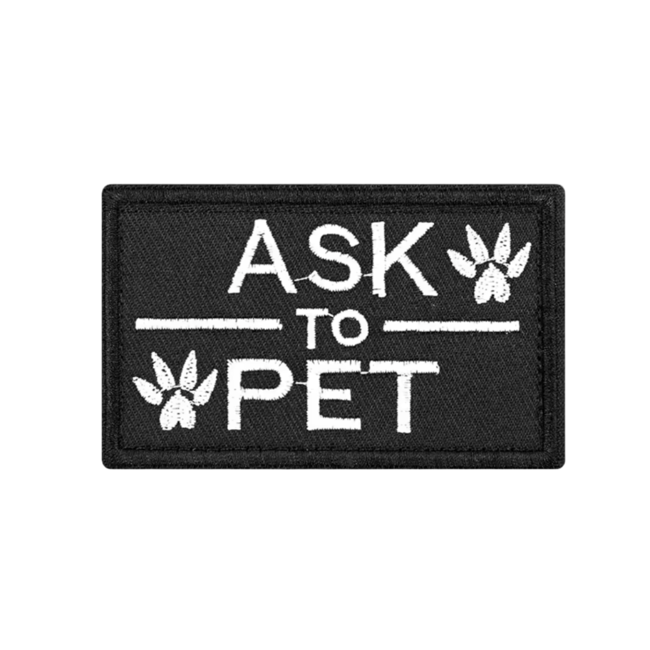 Ask To Pet Patch Black 8cm x 5cm