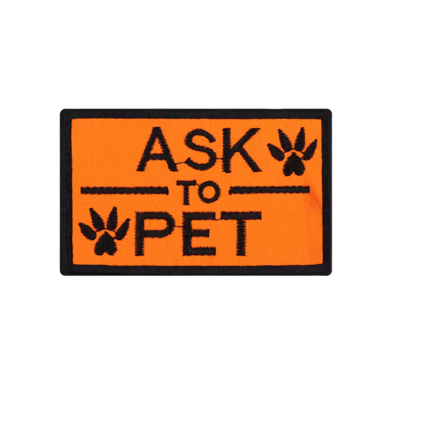 Ask To Pet Patch Orange 8cm x 5cm