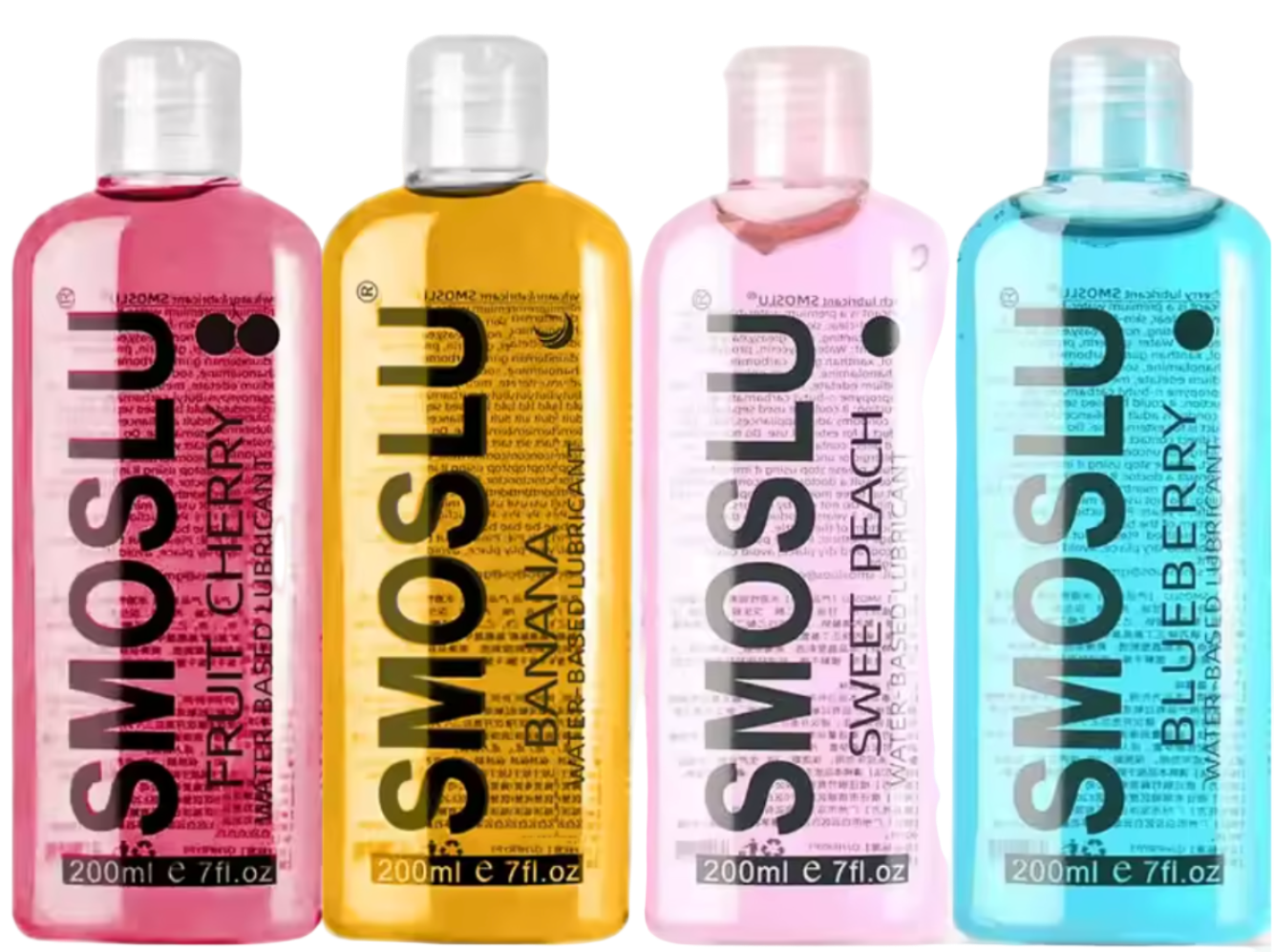 Water Based Flavoured Lube Bundle Cherry/Banana/Peach/Blueberry