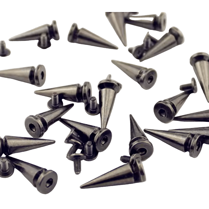 Metal Pup Hood Spikes 10 Pack Gun Metal Black 10x24mm