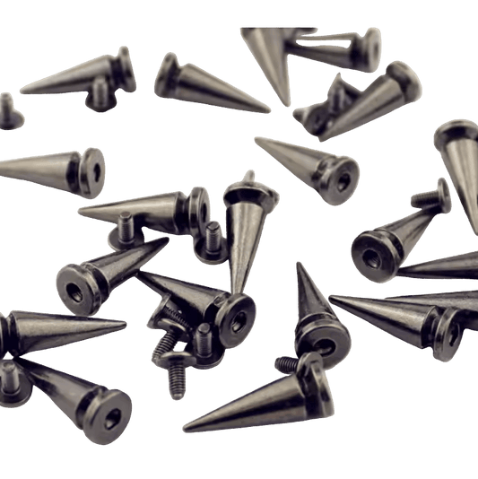 Metal Pup Hood Spikes 10 Pack Gun Metal Black 10x24mm