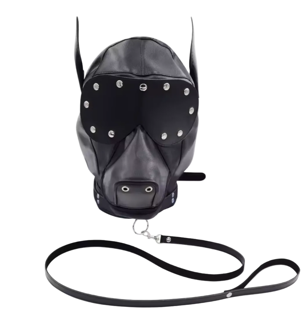 Pu Leather Zipper Blackout Hood