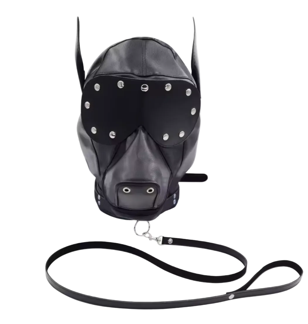 Pu Leather Zipper Blackout Hood