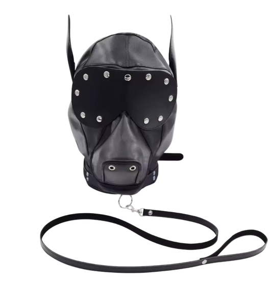 Pu Leather Zipper Blackout Hood