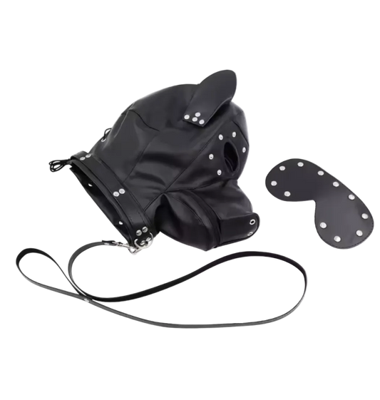 Pu Leather Zipper Blackout Hood