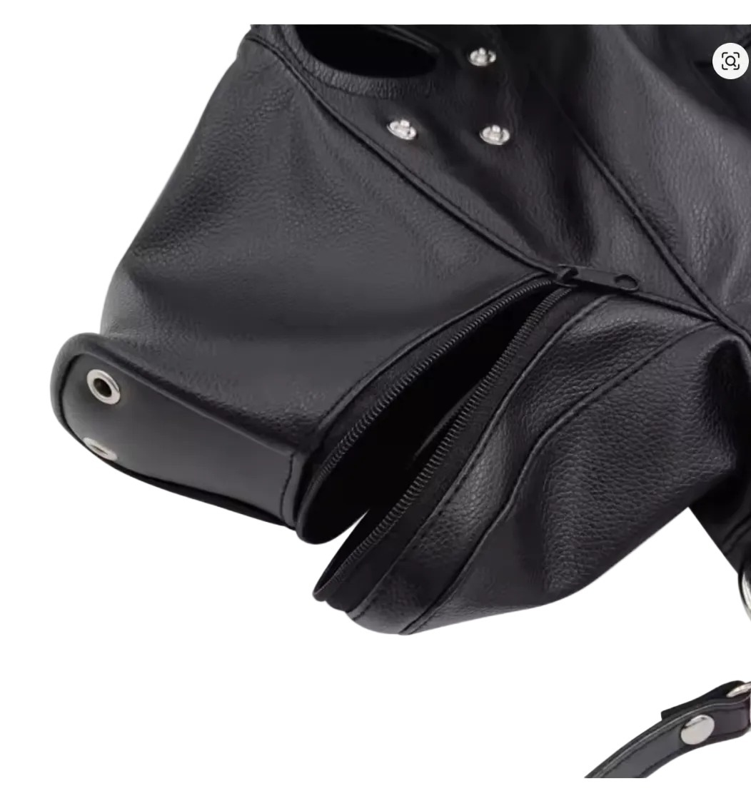 Pu Leather Zipper Blackout Hood