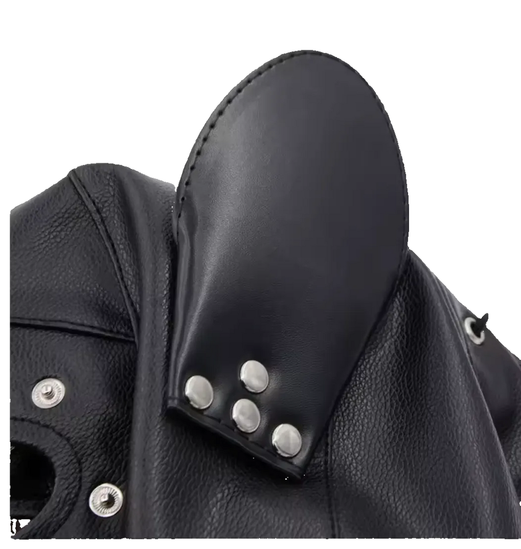 Pu Leather Zipper Blackout Hood