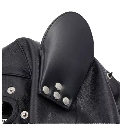 Pu Leather Zipper Blackout Hood