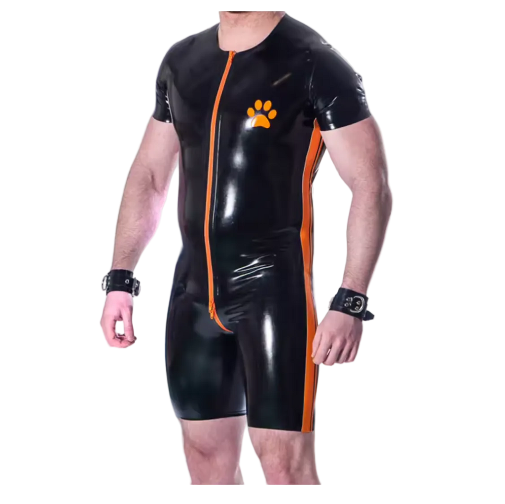 Latex Puppy Paw Surfsuit, With Side Stripes