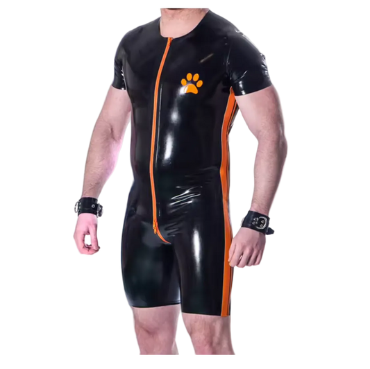 Latex Puppy Paw Surfsuit, With Side Stripes