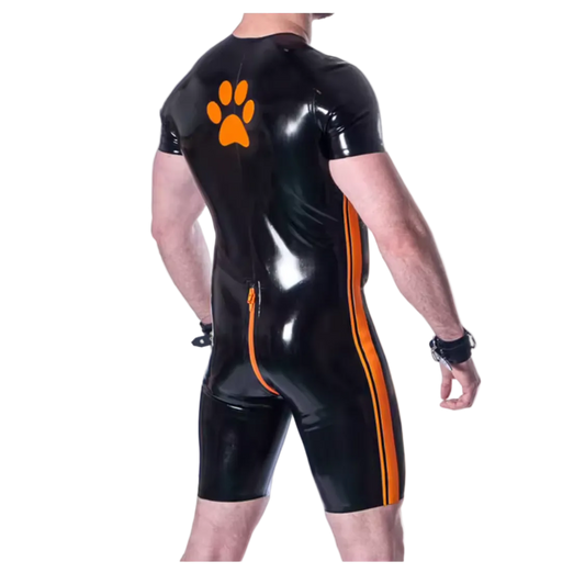 Latex Puppy Paw Surfsuit, With Side Stripes