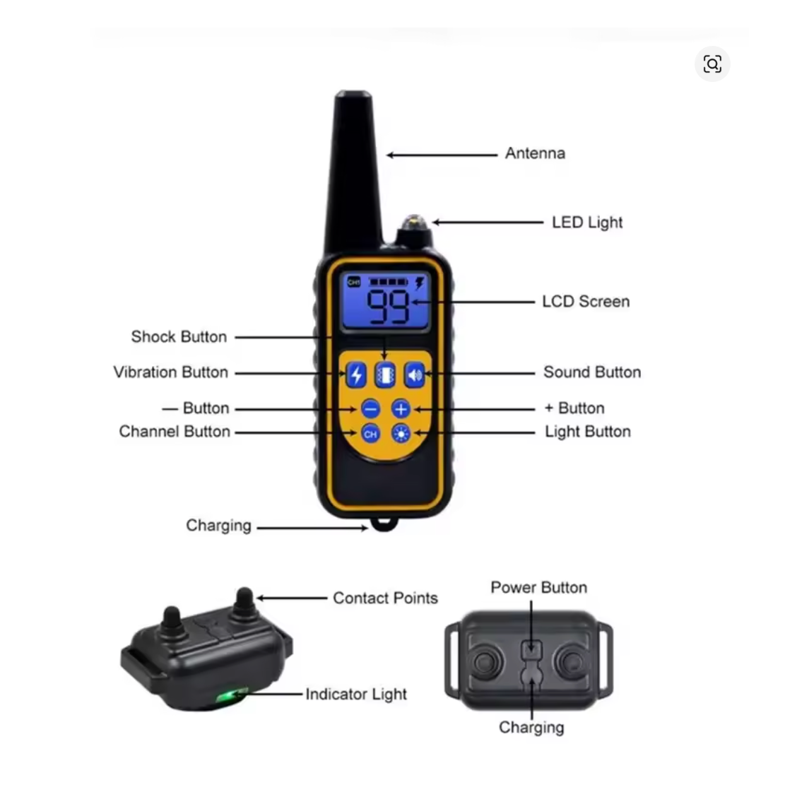 Electric Shock Collar (800m) Black