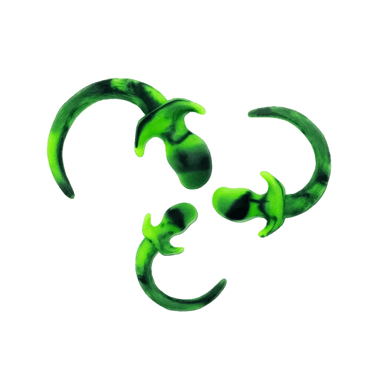 Marble Silicone Puppy Tail Plug Green