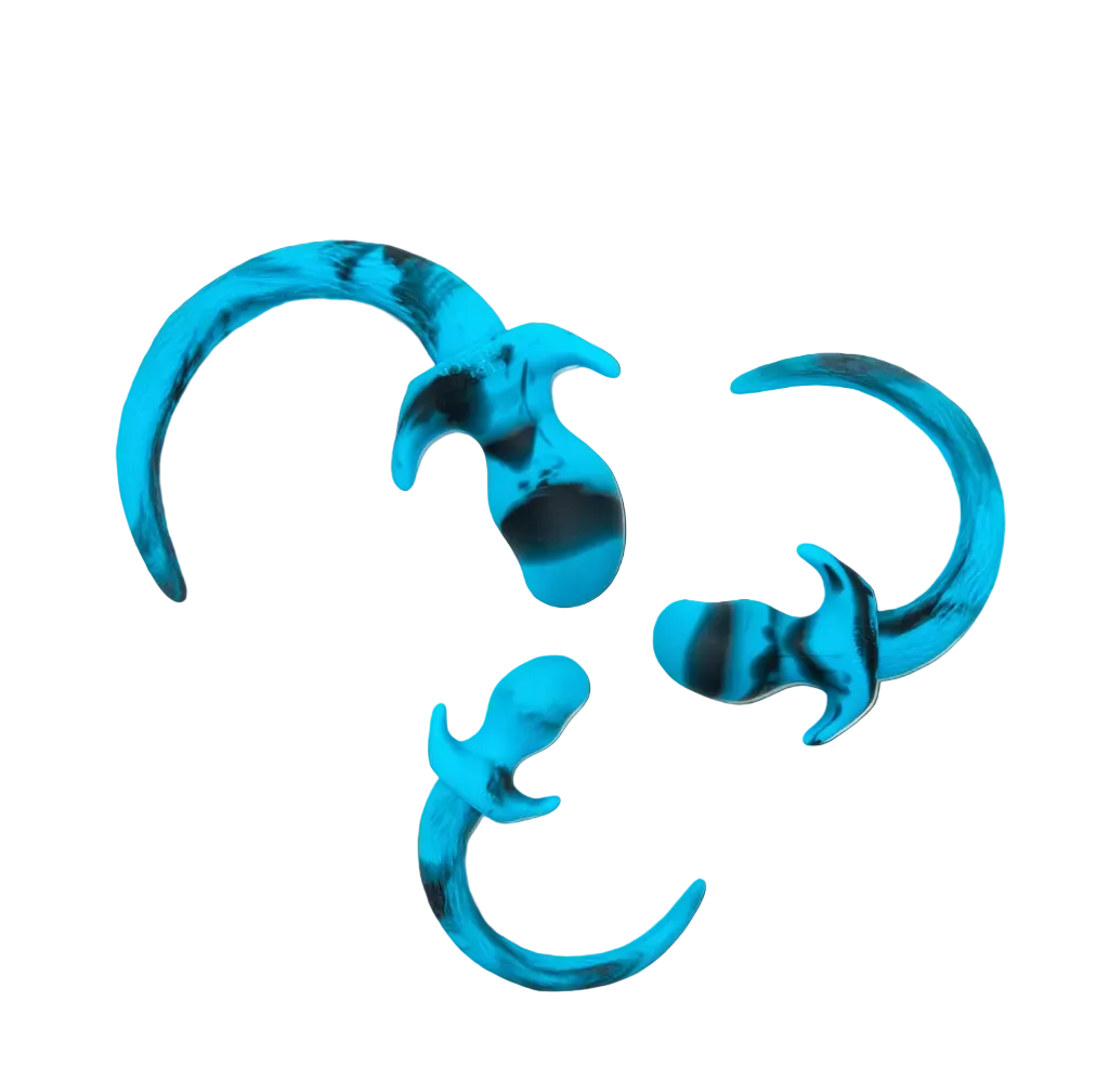 Marble Silicone Puppy Tail Plug Royal Blue