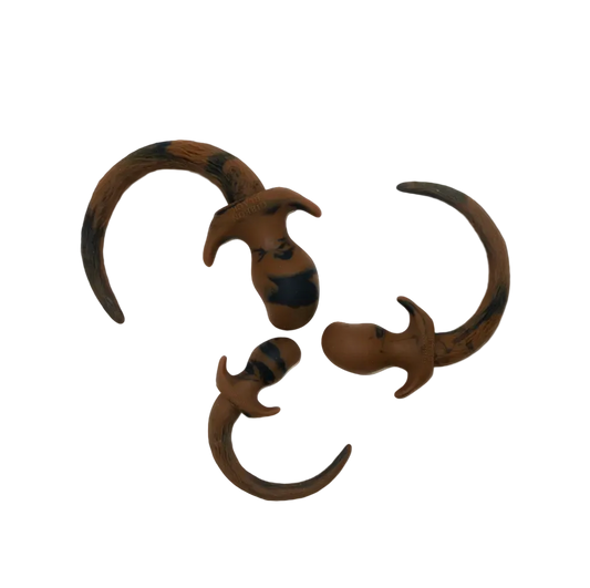 Marble Silicone Puppy Tail Plug Brown