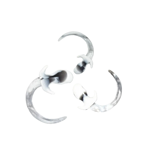 Marble Silicone Puppy Tail Plug White