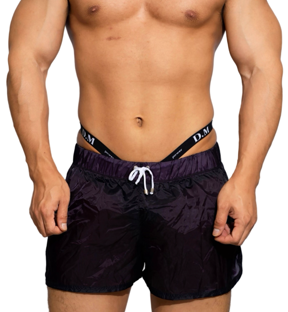 Dog & Master Low Waist Translucent Shorts Deep Purple