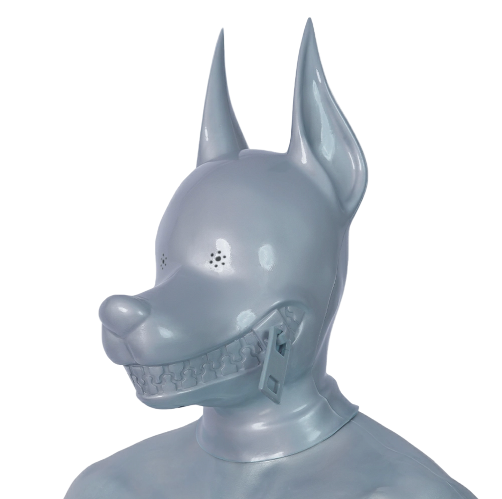 Furrjoi Zipper Dog Hood Silver Perforated Eyes
