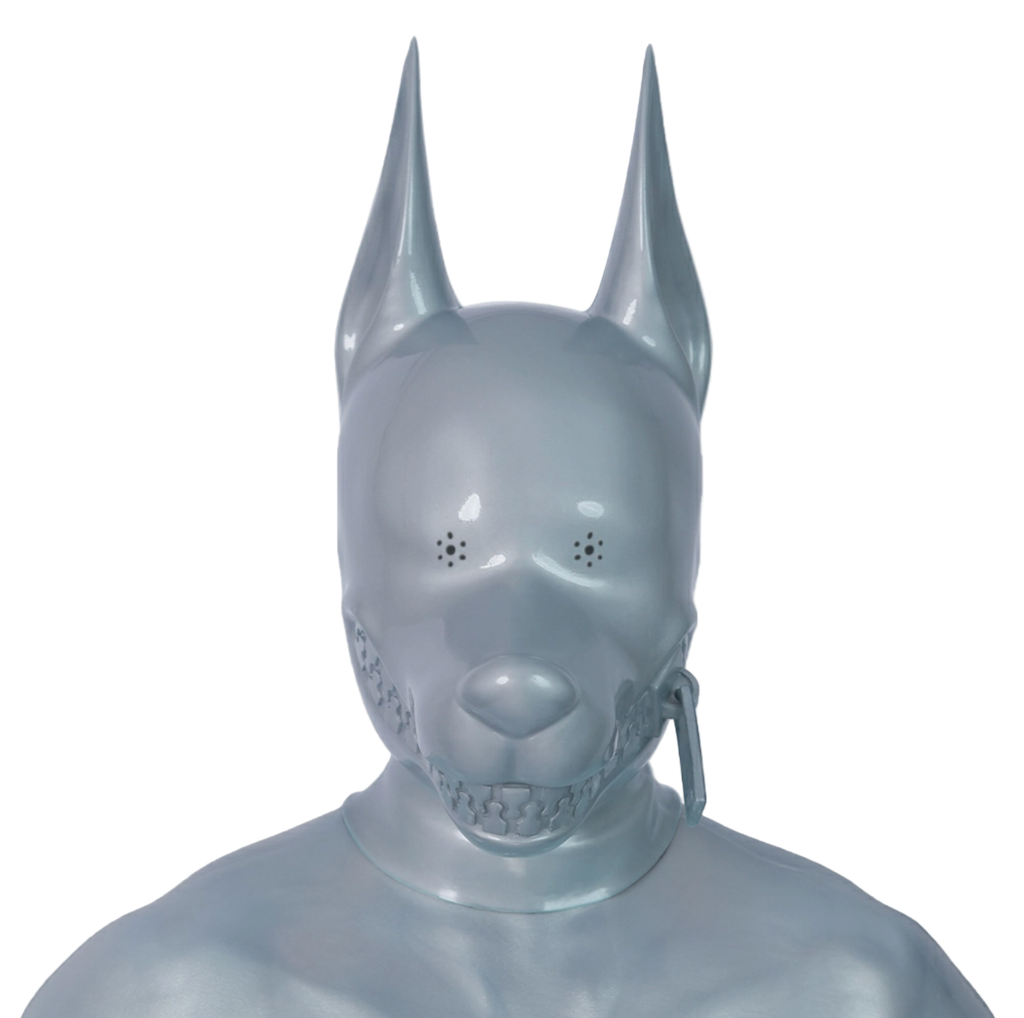 Furrjoi Zipper Dog Hood Silver Perforated Eyes