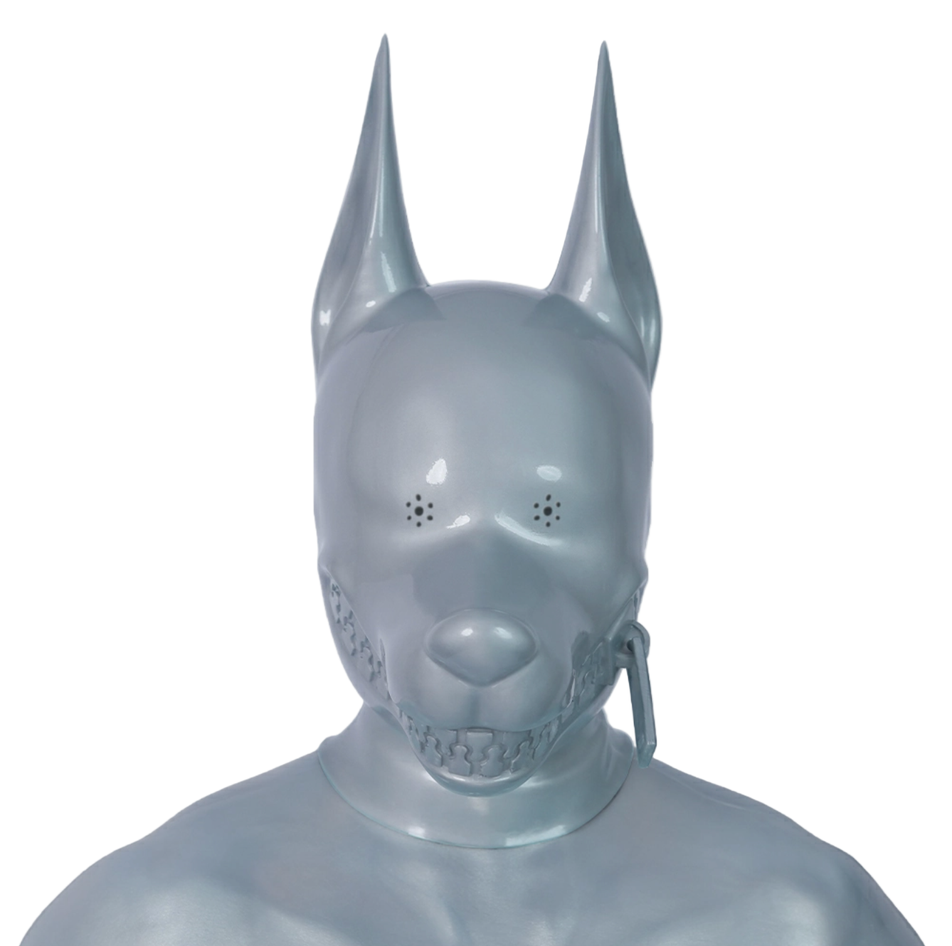 Furrjoi Zipper Dog Hood Silver Perforated Eyes