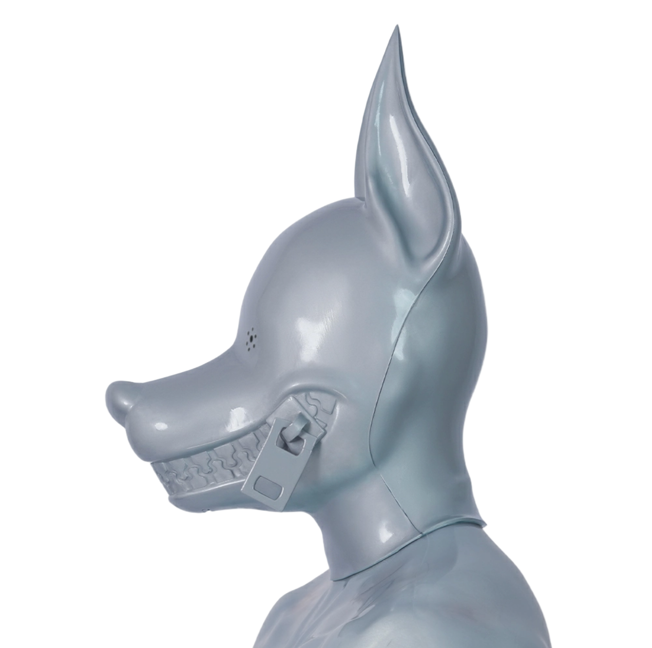 Furrjoi Zipper Dog Hood Silver Perforated Eyes