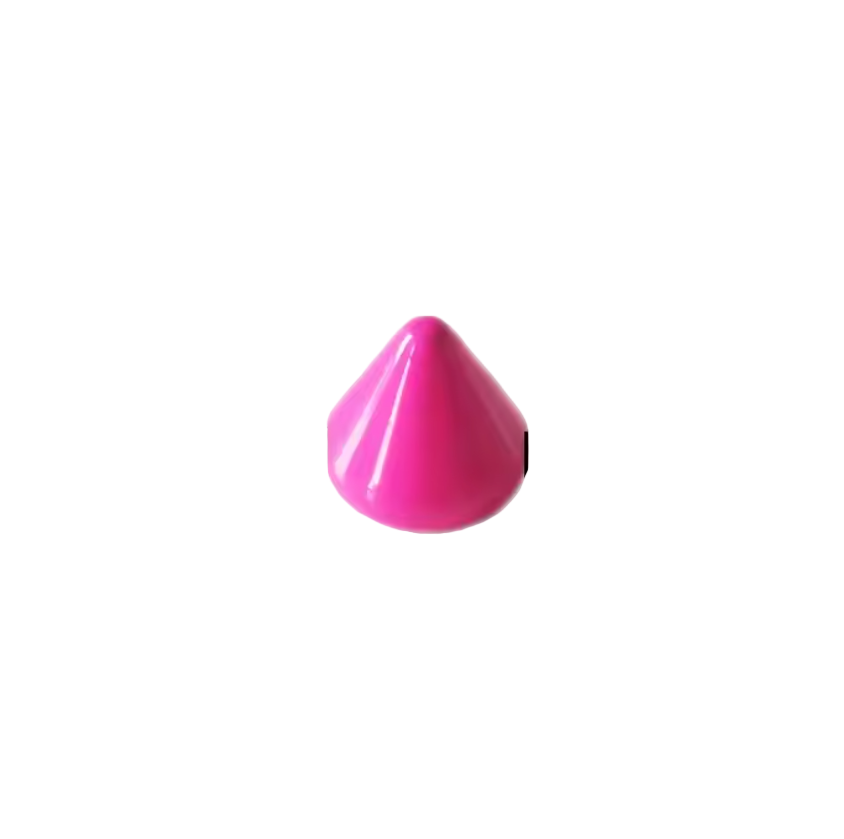 Metal Pup Hood Spikes 10 Pack Pink 8x7.5mm