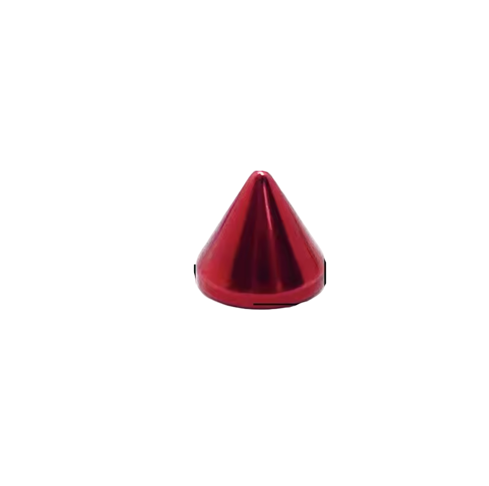 Metal Pup Hood Spikes 10 Pack Metalic Red 8x7.5mm