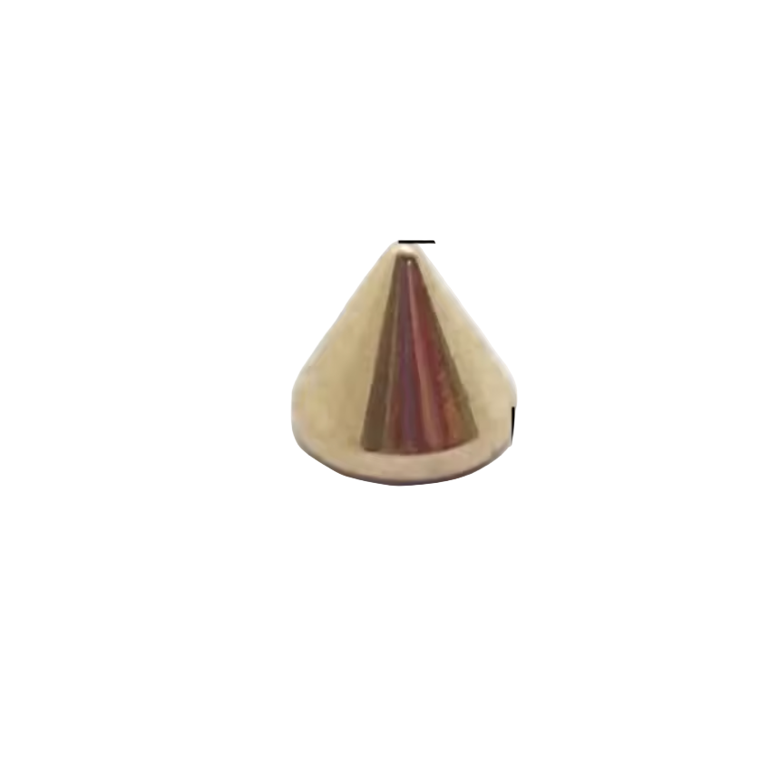 Metal Pup Hood Spikes 10 Pack Gold 8x7.5mm