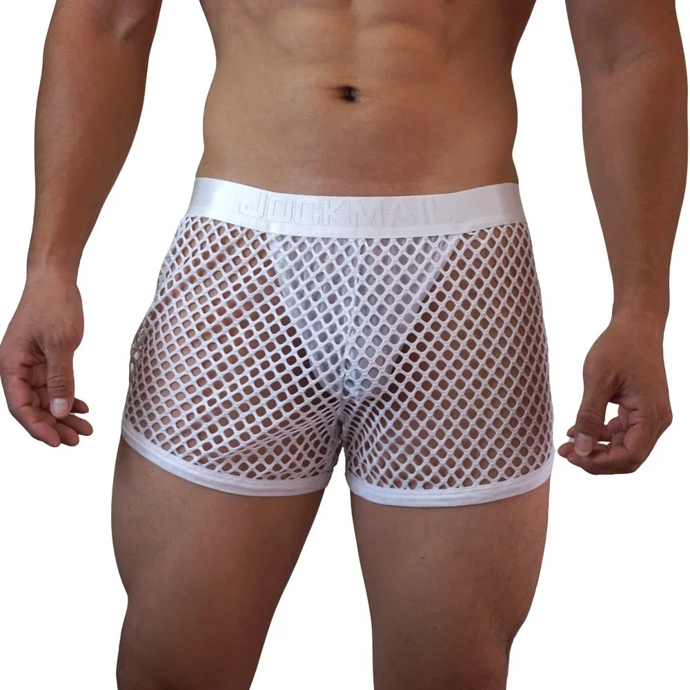 Jockmail 'Reveal All Fishnet' Underwear Shorts