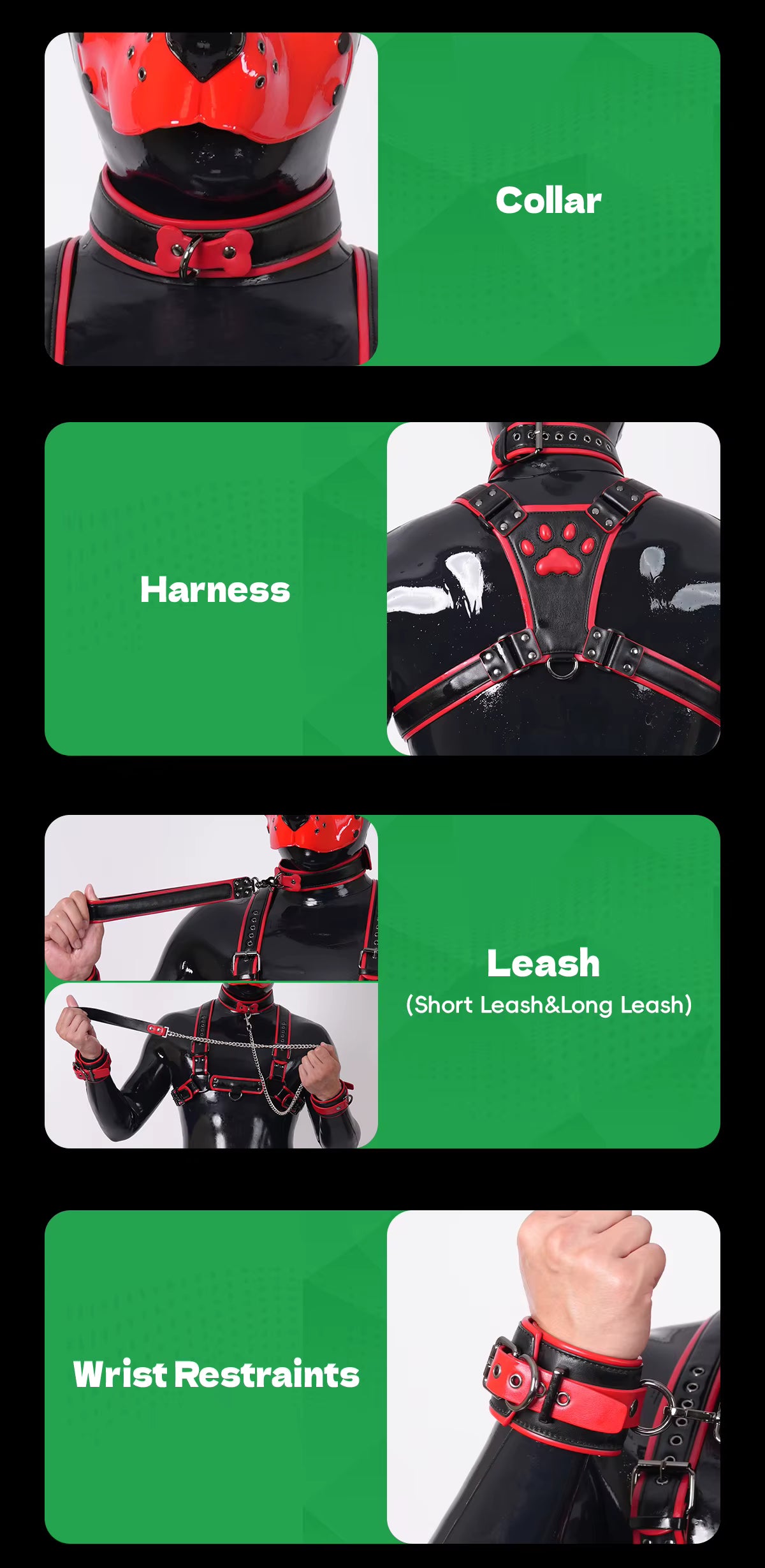 Furrjoi Harness, Cuff, Collar, Lead Underwear Bundle Orange