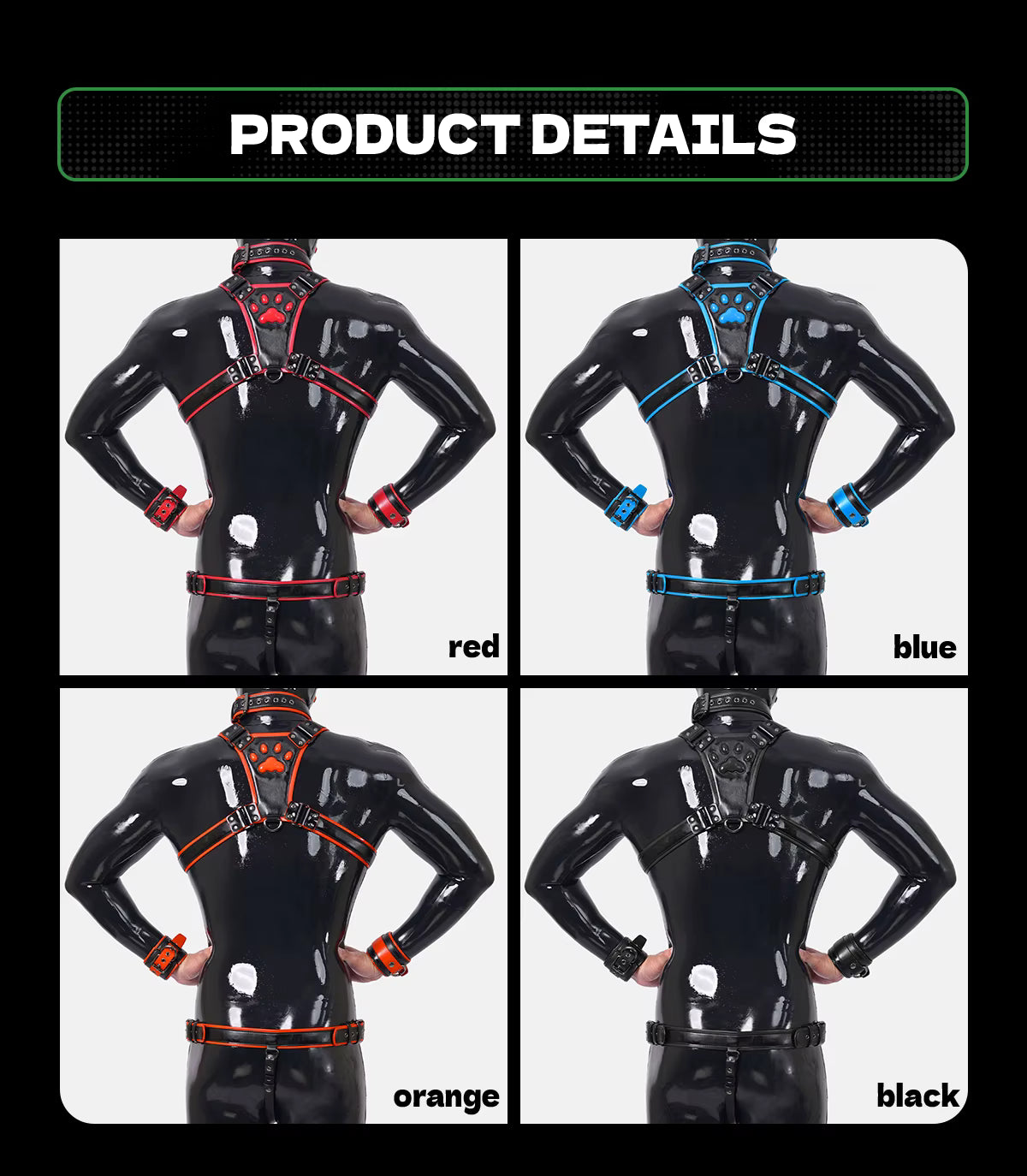 Furrjoi Harness, Cuff, Collar, Lead Underwear Bundle Orange