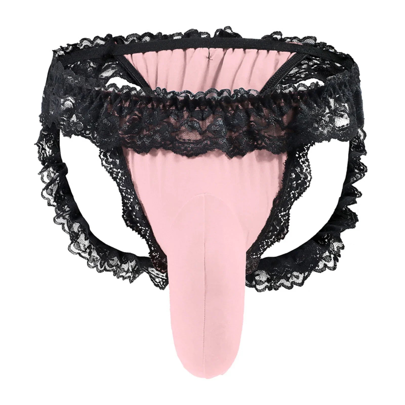 Frilly Lace Sissy Thong With Bulge Lift