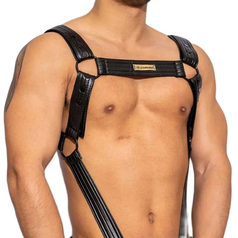 Sexy PU Leather Cock Ring Penis Harness