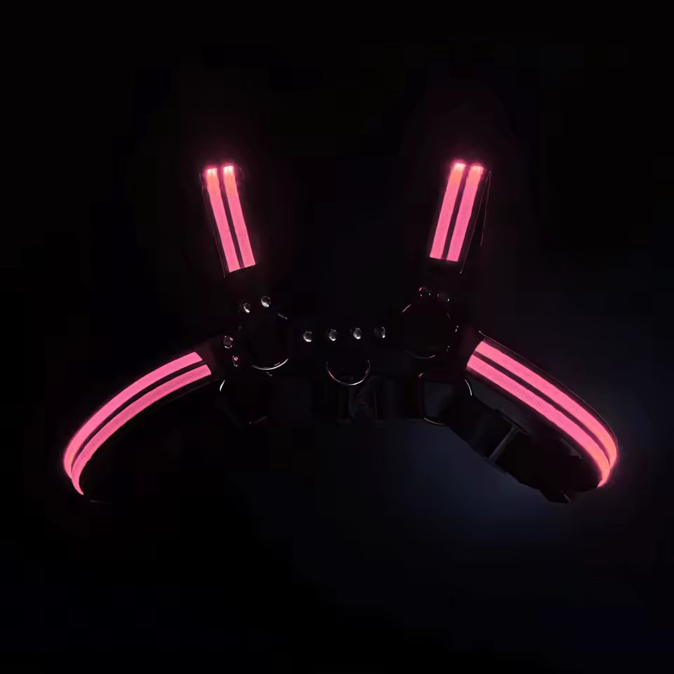 Led Cross Harness Pink