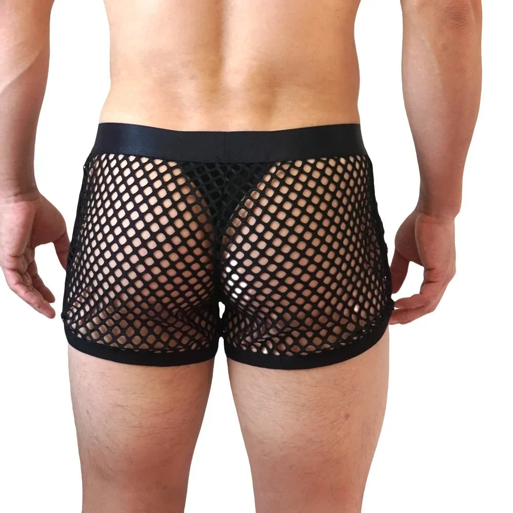 Jockmail 'Reveal All Fishnet' Underwear Shorts