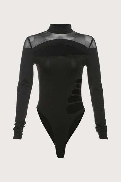 Seamless Shape Long Sleeve Hollow out Bodysuit