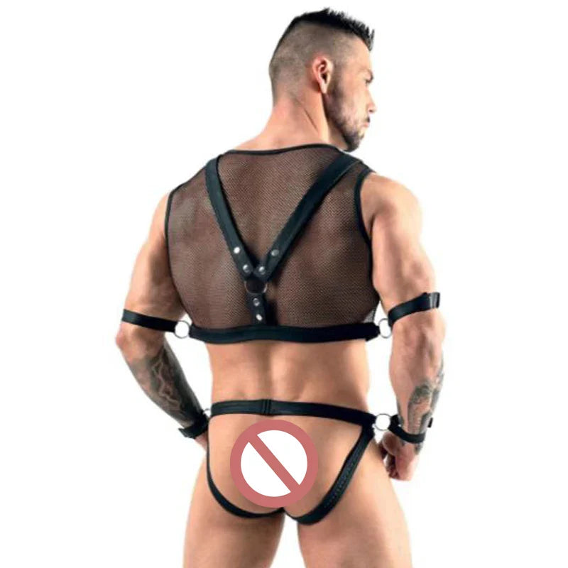 Sheer Dom Mesh Harness Costume