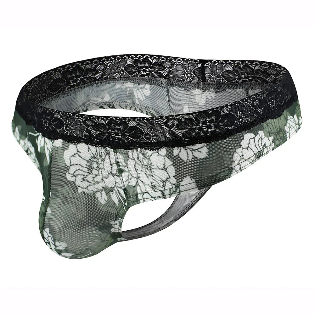 Floral Fantasy Lace Men's Thong