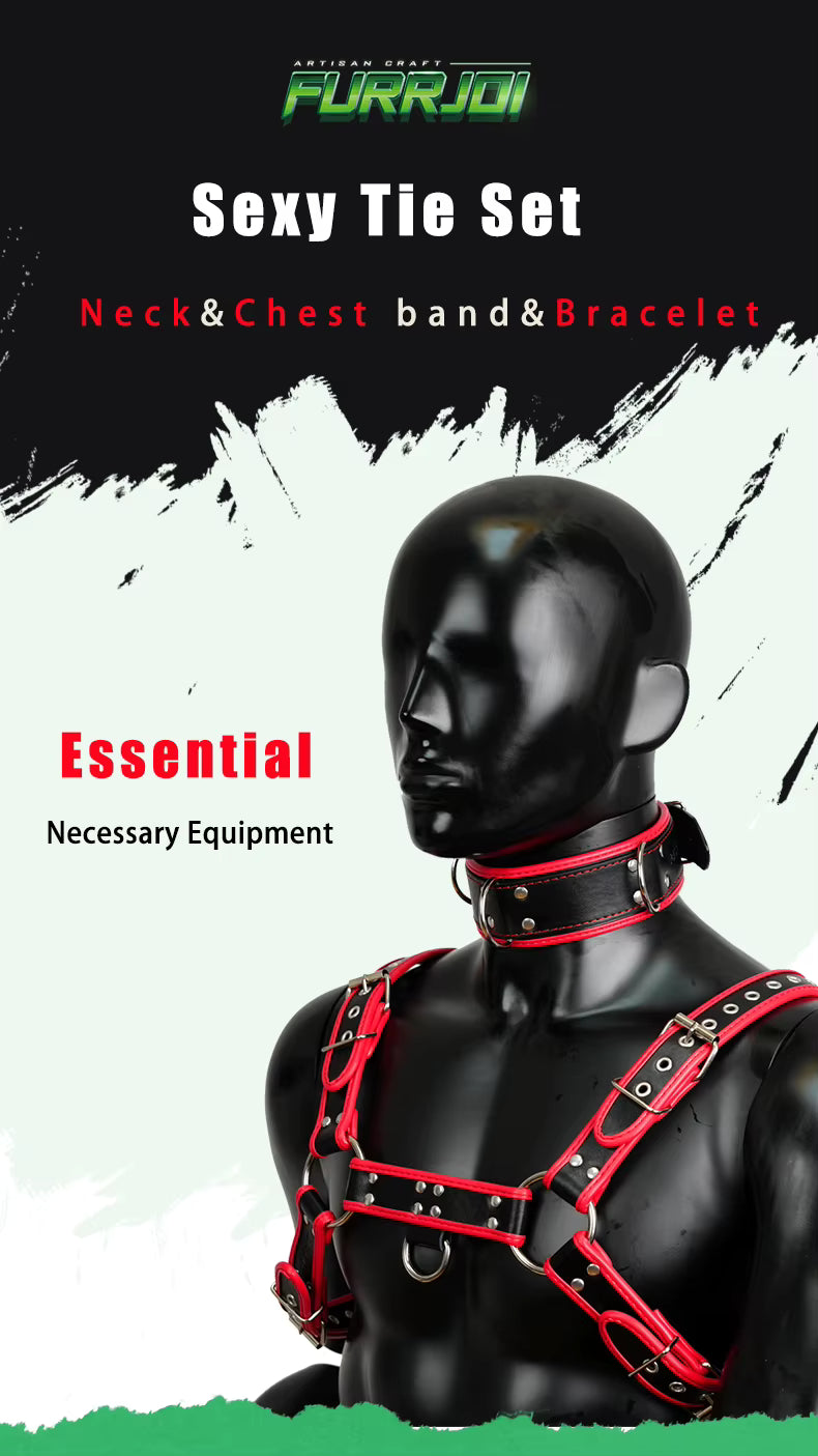 Harness, Cuff, Collar Bundle Orange