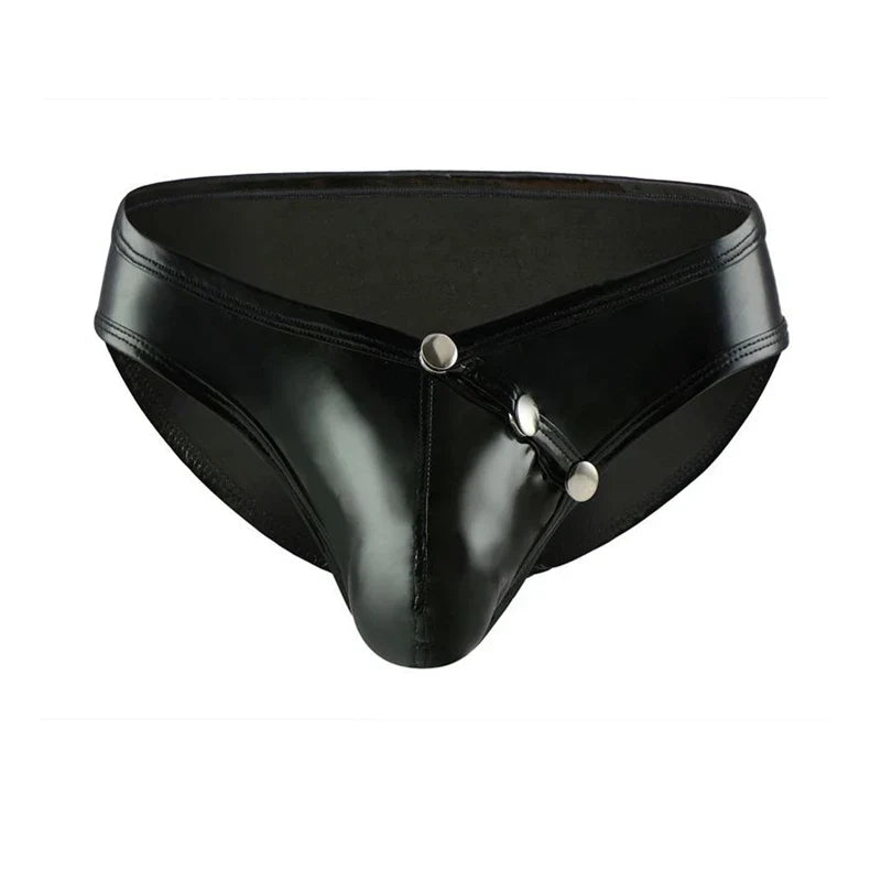 Men's Sexy Patent Leather Briefs