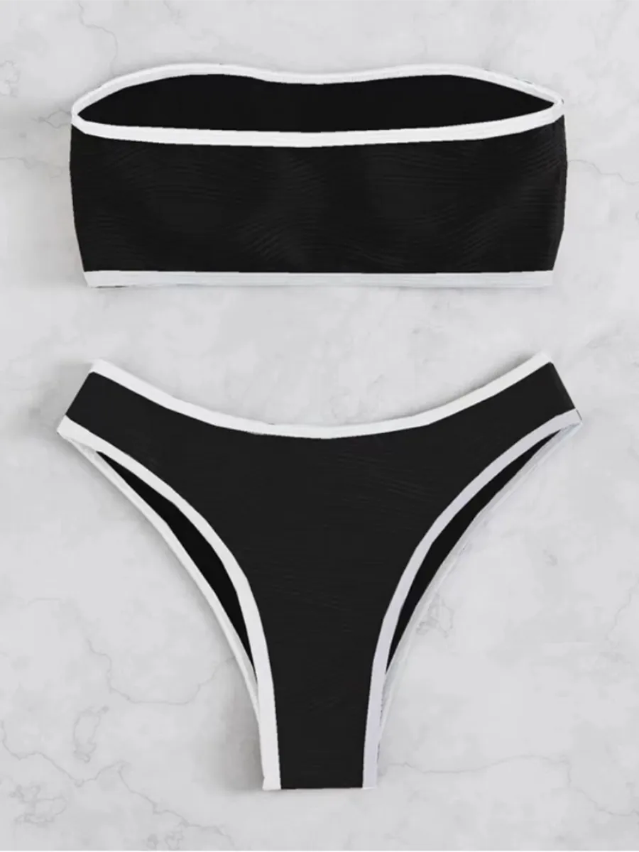 Contrasting Bikini Set