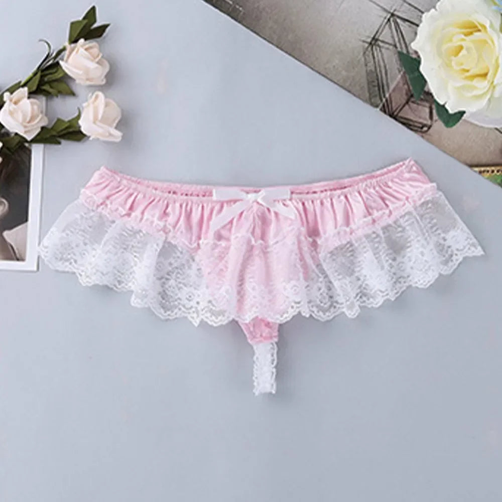 Bow & Lace Sissy Panties