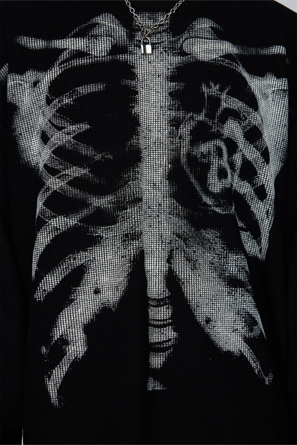 Shadow Graphic Print Long Sleeve Top