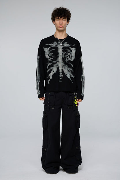 Shadow Graphic Print Long Sleeve Top