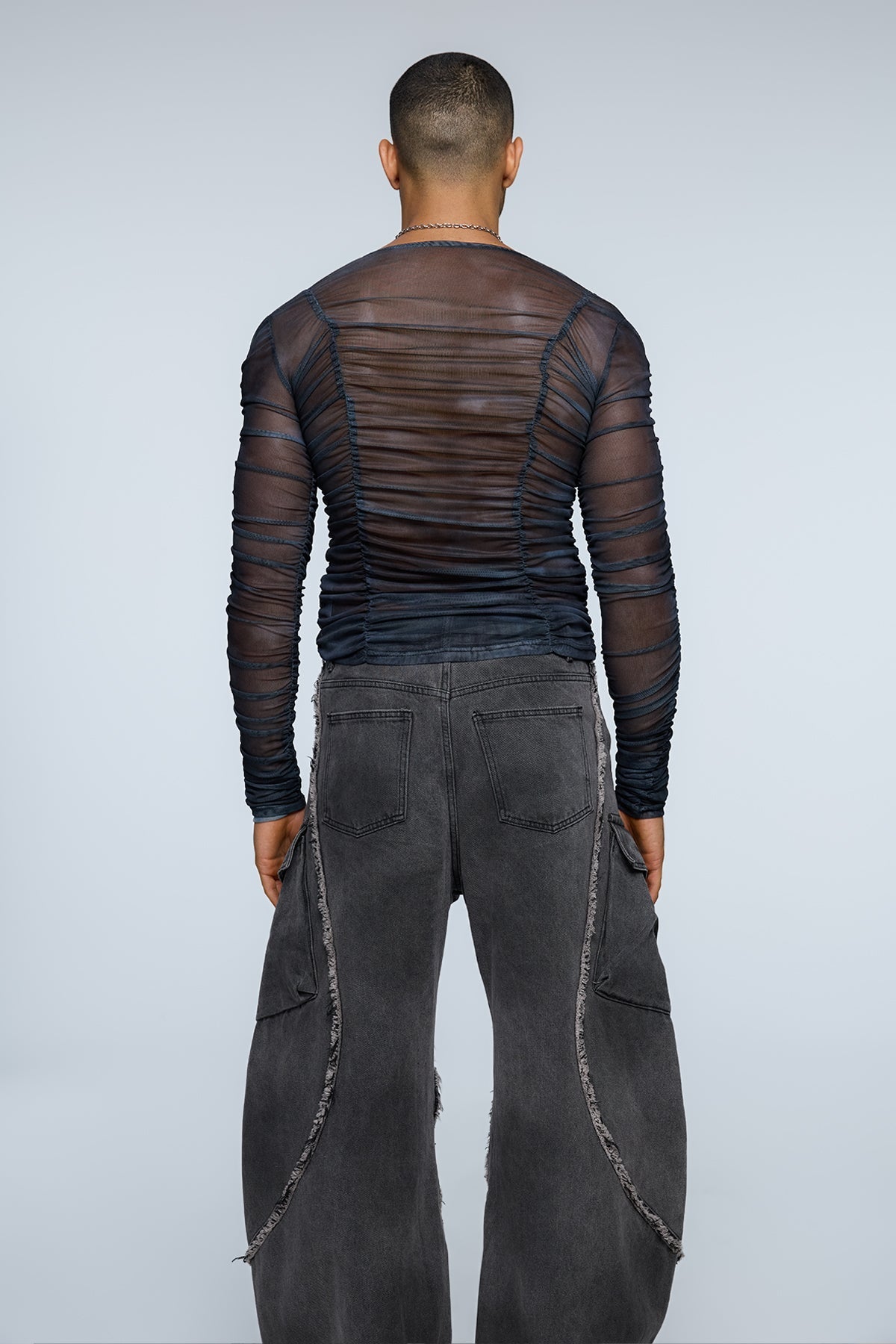 Shadow Logic Mesh V Neck Top