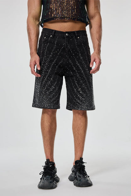 Shadow Mileage Rhinestone Denim Shorts