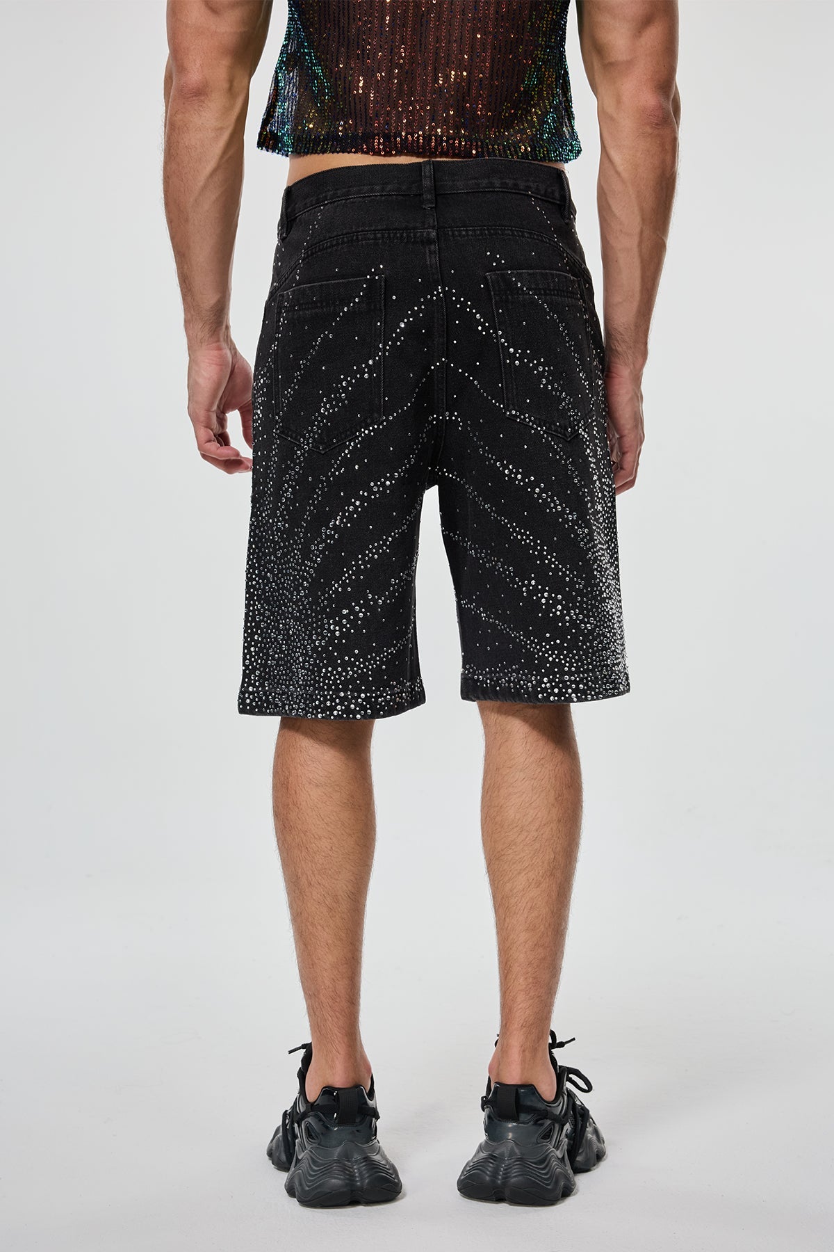 Shadow Mileage Rhinestone Denim Shorts