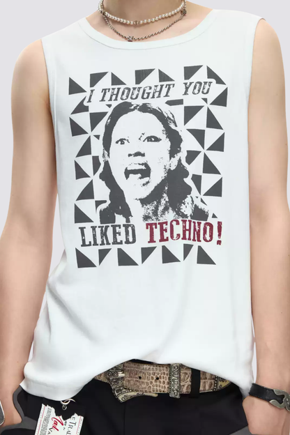Shadow Press Print Sleeveless Top
