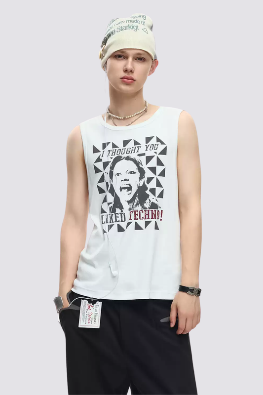 Shadow Press Print Sleeveless Top